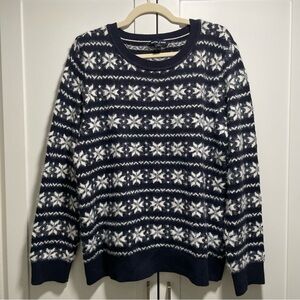 Nautica Jeans Fair Isle Snowflake Crewneck Sweater